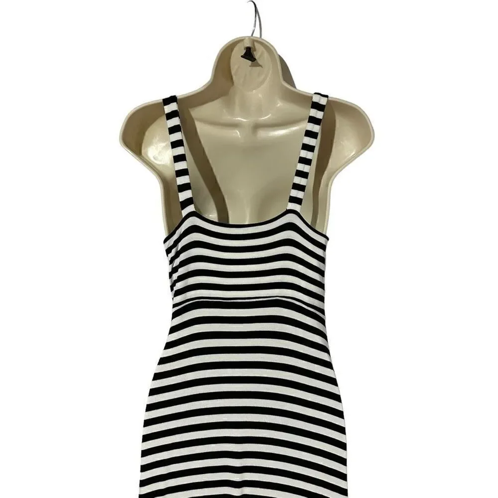 Boston Proper Women’s Black & White Stripped Maxi Dress Size XS